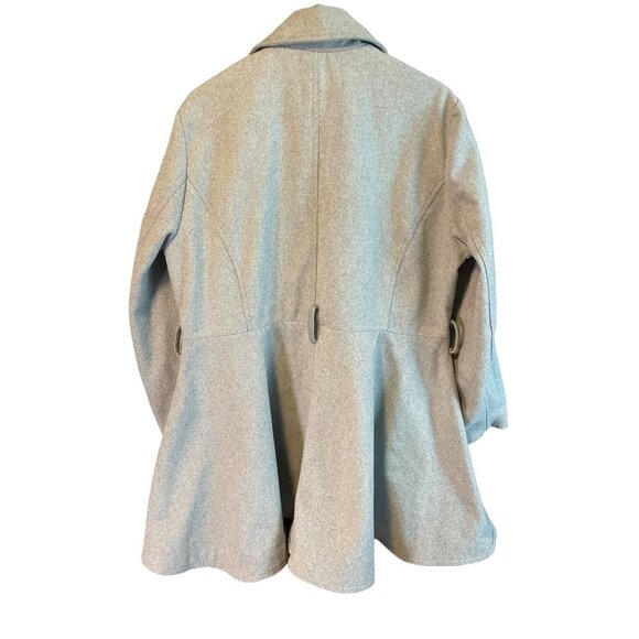 Yoki Gray Thick Buttoned Flare Hem Coat Sz 1XL - Picture 2 of 9